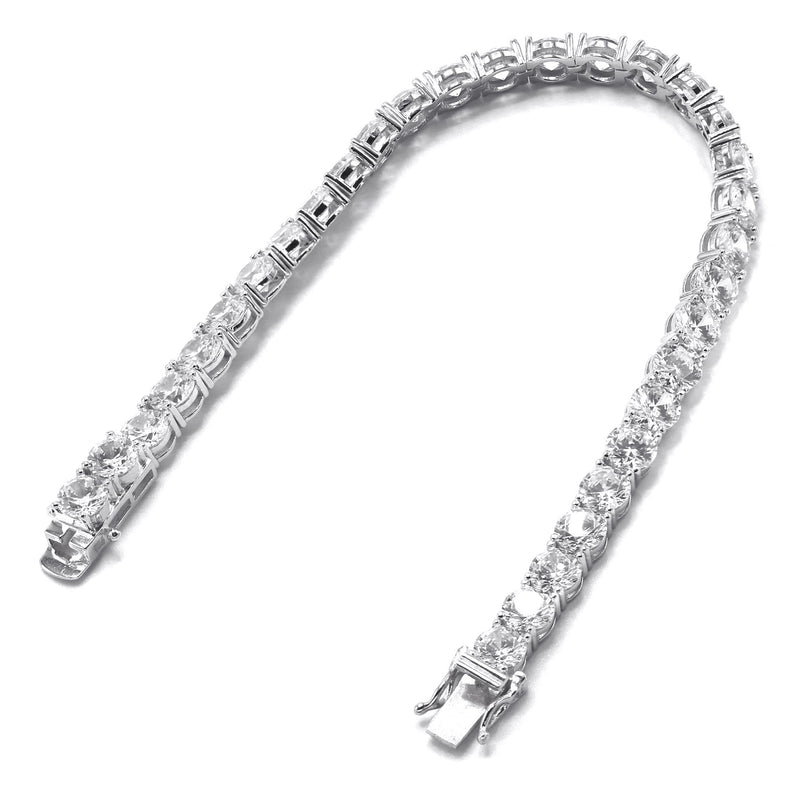 Silver White Tennis Bracelet