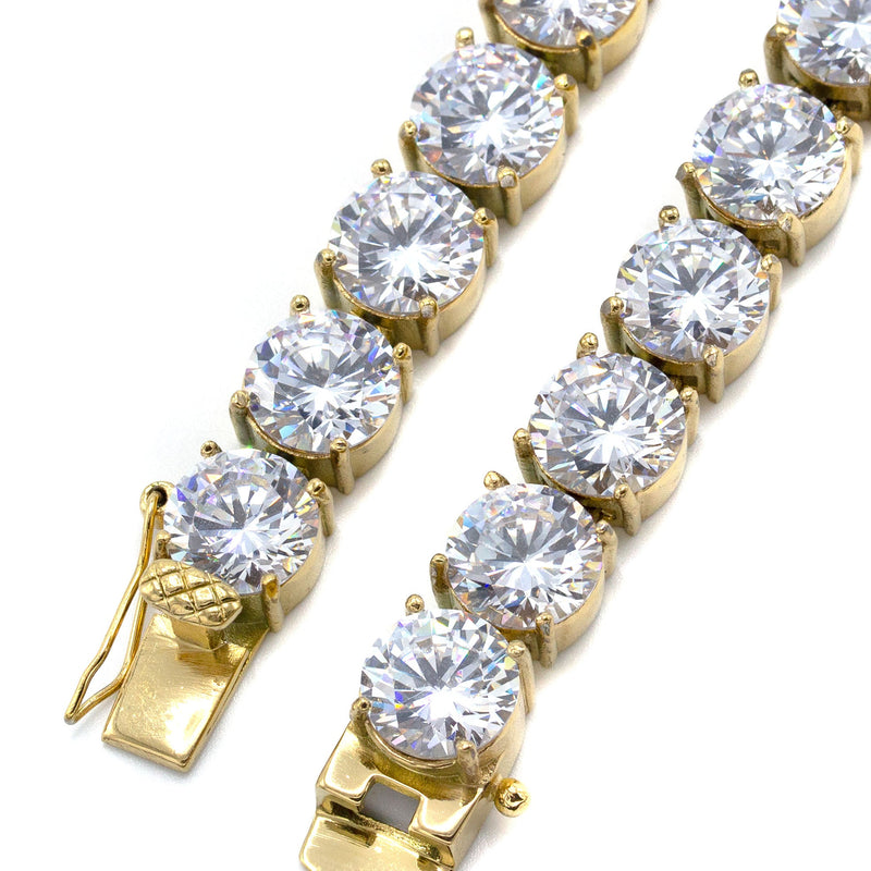 Lab Grown Diamond Tennis Chain / Necklace  - 14K Yellow Gold