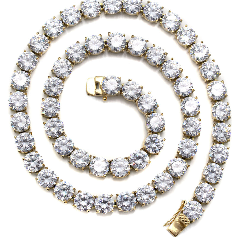 Lab Grown Diamond Tennis Chain / Necklace  - 14K Yellow Gold