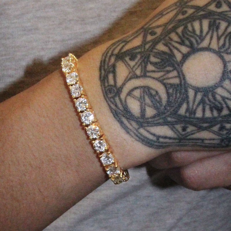 Gold Plated Mens Tennis Bracelet