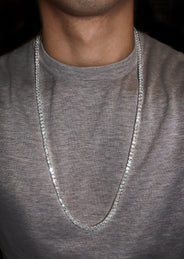 White Gold Plated Mens Tennis Chain