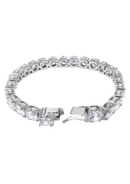 White Gold Plated Mens Tennis Bracelet