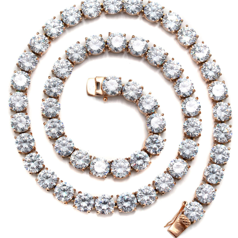 Lab Grown Diamond Tennis Chain / Necklace - 14K Rose Gold