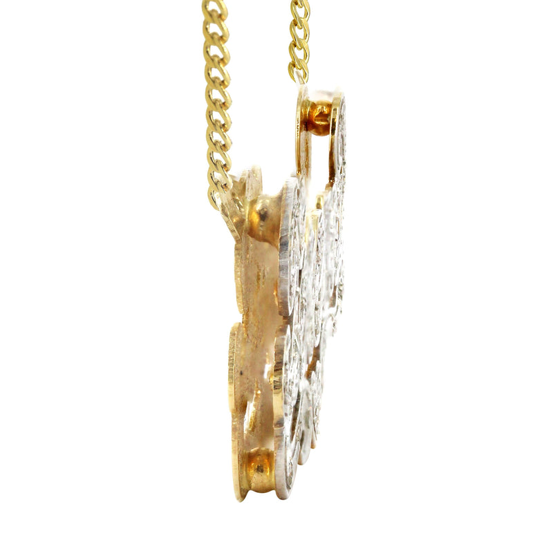 14K Gold  Diamond Cut with Diamonds Name Plate Necklace | Style #19