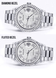 Diamond Mens  Rolex Datejust Watch 16200 | 36 MM | Diamond Rolex Textured Dial | Oyster Band