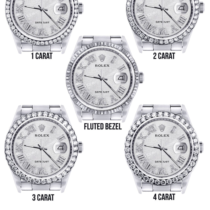 Diamond Mens  Rolex Datejust Watch 16200 | 36 MM | Diamond Rolex Textured Dial | Oyster Band