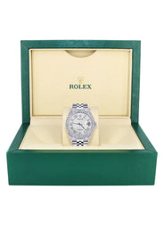 Womens Rolex Datejust Watch 16200 | 36Mm | White Texture Roman Numeral Dial | Two Row 4.25 Carat Bezel | Jubilee Band