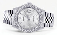 Womens Rolex Datejust Watch 16200 | 36Mm | White Texture Dial | Two Row 4.25 Carat Bezel | Jubilee Band