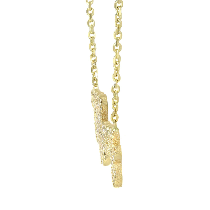 14K Gold  Full Diamond Script Name Plate Necklace | Style #90