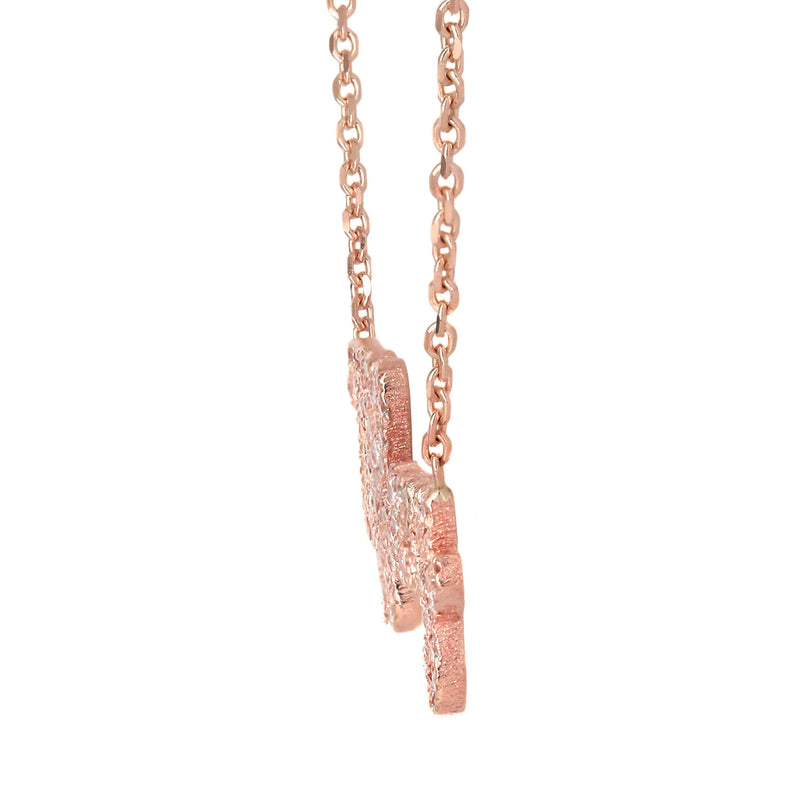 14K Rose Gold  Full Diamond Script Name Plate Necklace | Style #115