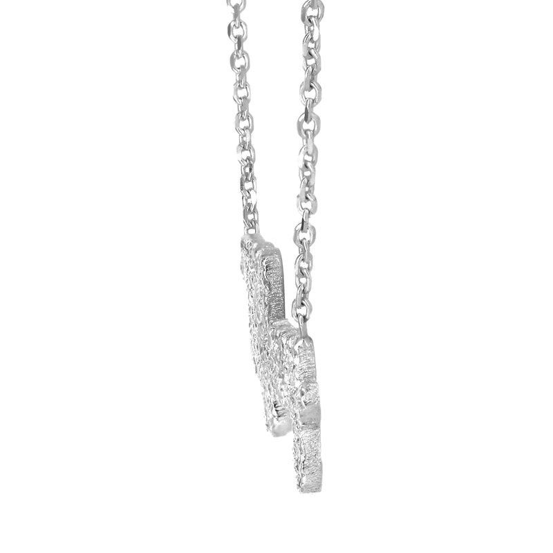14K White Gold  Full Diamond Script Name Plate Necklace | Style #39