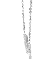 14K White Gold  Full Diamond Script Name Plate Necklace | Style #39