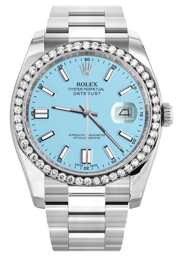 116200 | Rolex Datejust Watch | 36Mm | Tiffany Blue Stick Dial | Oyster Band