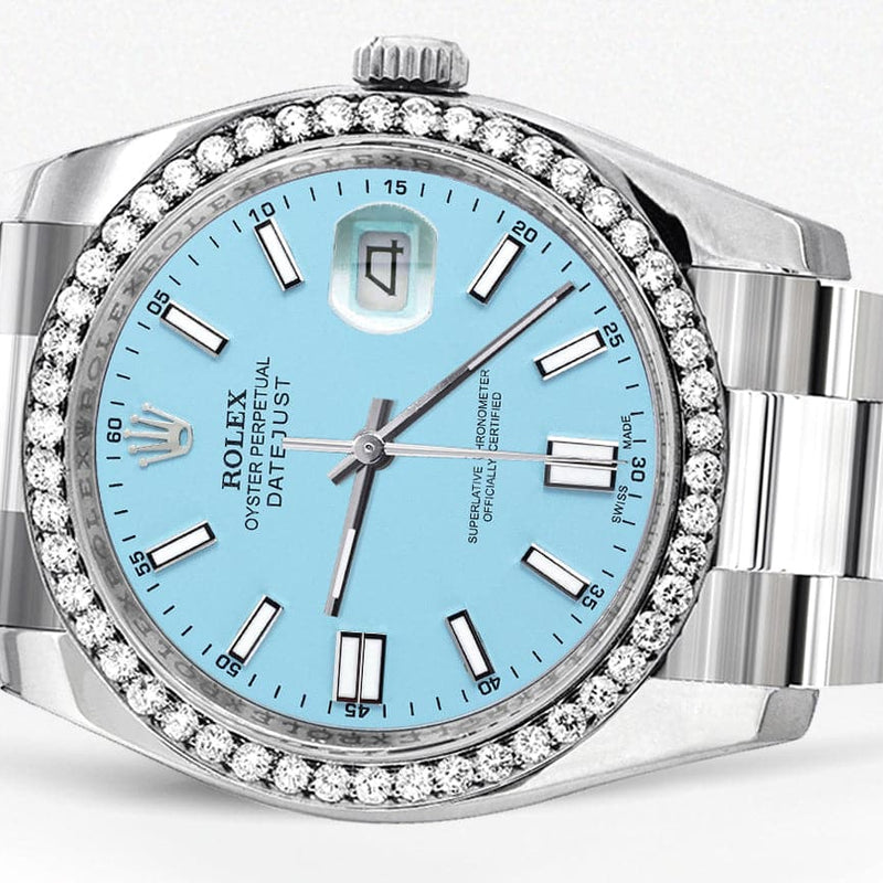 116200 | Rolex Datejust Watch | 36Mm | Tiffany Blue Stick Dial | Oyster Band