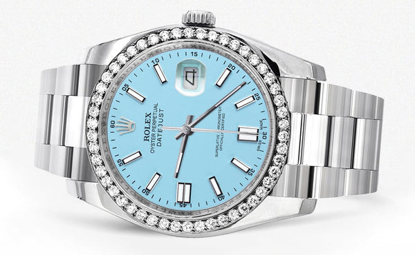 116200 | Rolex Datejust Watch | 36Mm | Tiffany Blue Stick Dial | Oyster Band