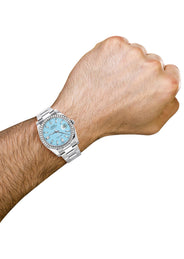 116200 | Rolex Datejust Watch | 36Mm | Tiffany Blue Stick Dial | Oyster Band