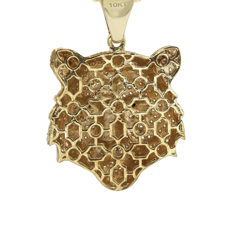 10K Yellow Gold Tiger Head Necklace | Appx. 28.3 Grams