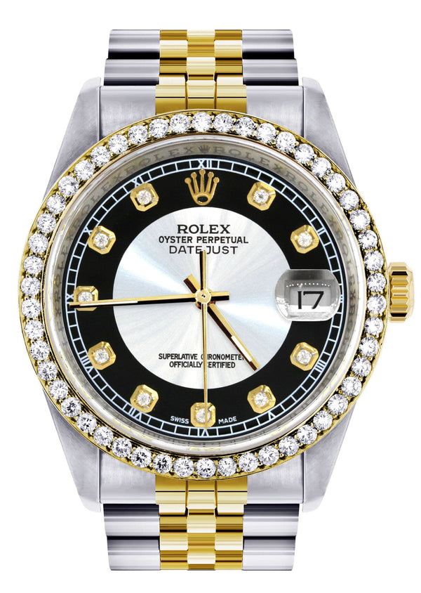 Gold Rolex Datejust Watch 16233 Two Tone for Men | 36Mm | Tuxedo Dial | Jubilee Band