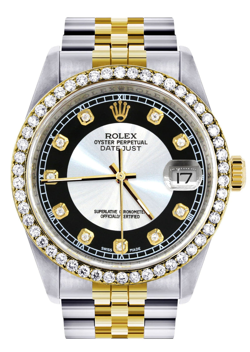Gold Rolex Datejust Watch 16233 Two Tone for Men | 36Mm | Tuxedo Dial | Jubilee Band