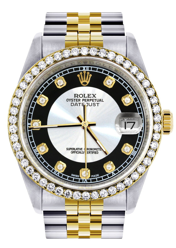 Gold Rolex Datejust Watch 16233 Two Tone for Men | 36Mm | Tuxedo Dial | Jubilee Band