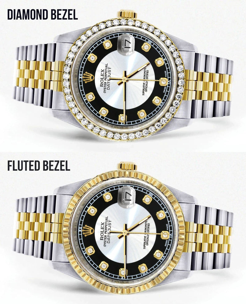 Gold Rolex Datejust Watch 16233 Two Tone for Men | 36Mm | Tuxedo Dial | Jubilee Band