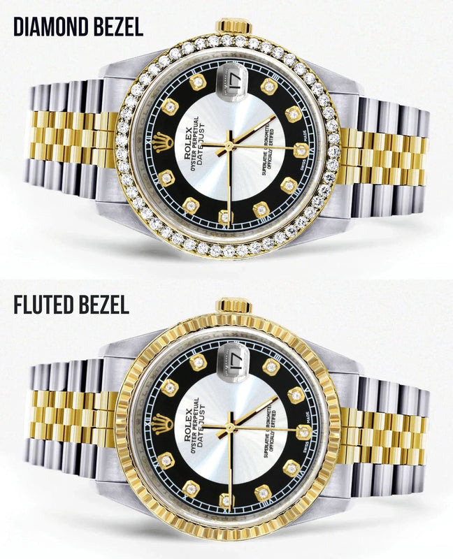 Gold Rolex Datejust Watch 16233 Two Tone for Men | 36Mm | Tuxedo Dial | Jubilee Band