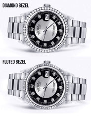 Diamond Mens Rolex Datejust Watch 16200  | 36MM | Tuxedo Diamond Dial | Oyster Band