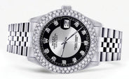 Mens Rolex Datejust Watch 16200 | 36Mm | Tuxedo Dial | Two Row 4.25 Carat Bezel | Jubilee Band