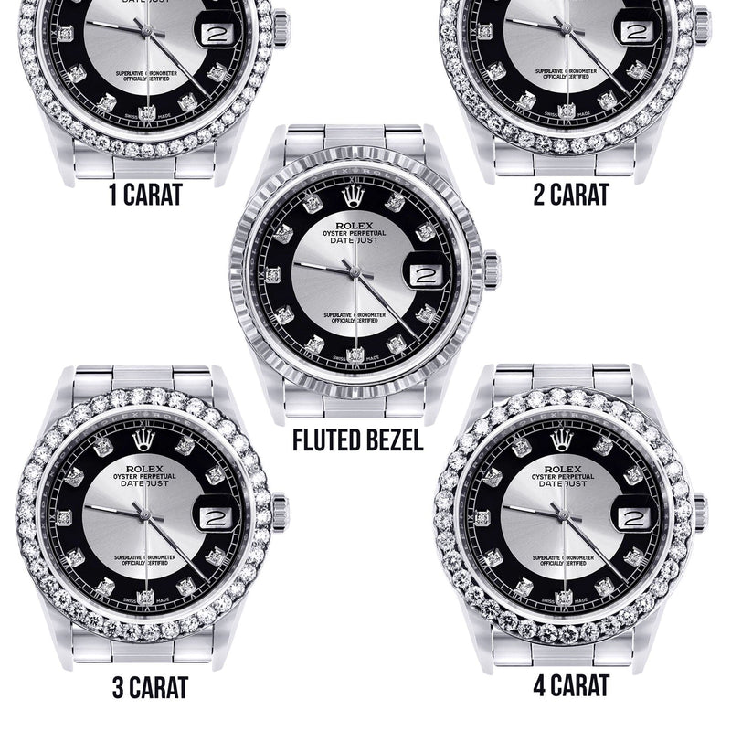 Diamond Mens Rolex Datejust Watch 16200  | 36MM | Tuxedo Diamond Dial | Oyster Band