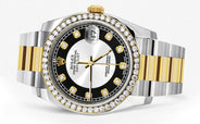 116233 | Diamond Gold Rolex Watch For Men | 36Mm | Tuxedo Dial | Oyster Band