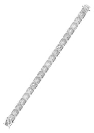 White Gold Plated Iced Out Square Cluster Bracelet