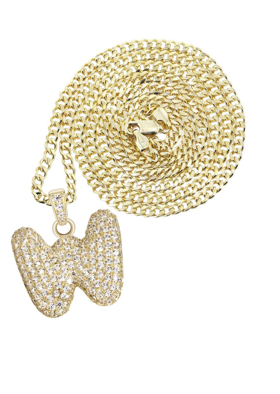 10K Yellow Gold Bubble Letter 