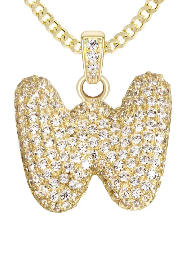 10K Yellow Gold Bubble Letter 