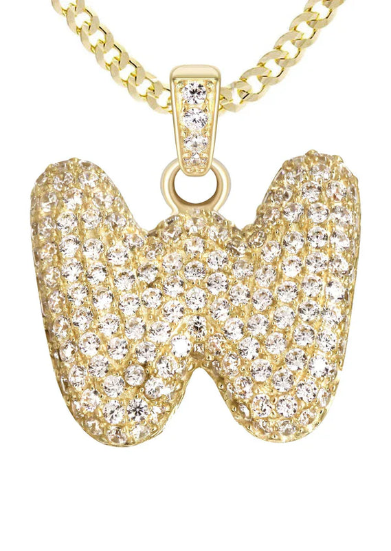 10K Yellow Gold Bubble Letter 