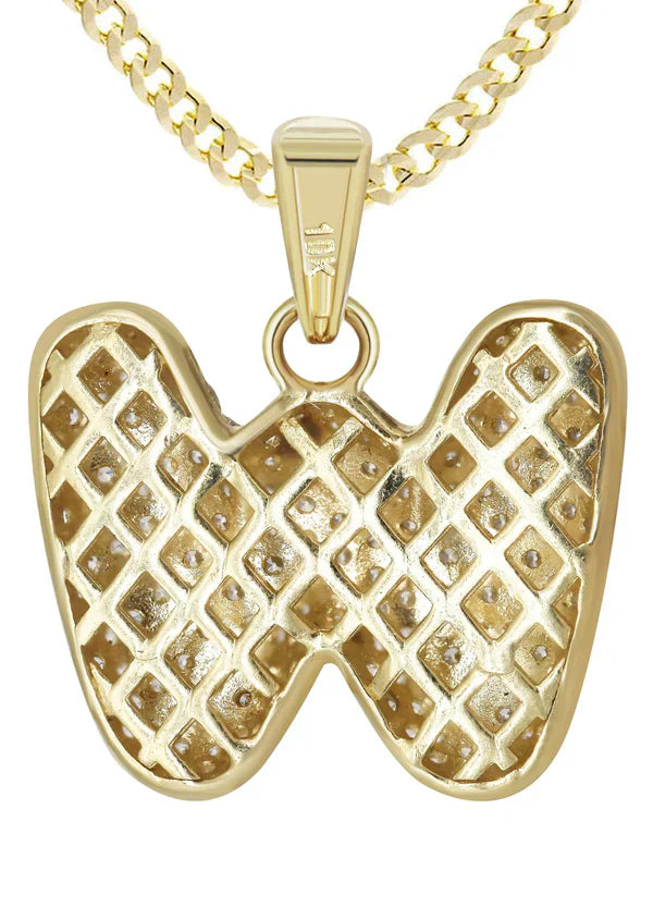 10K Yellow Gold Bubble Letter 