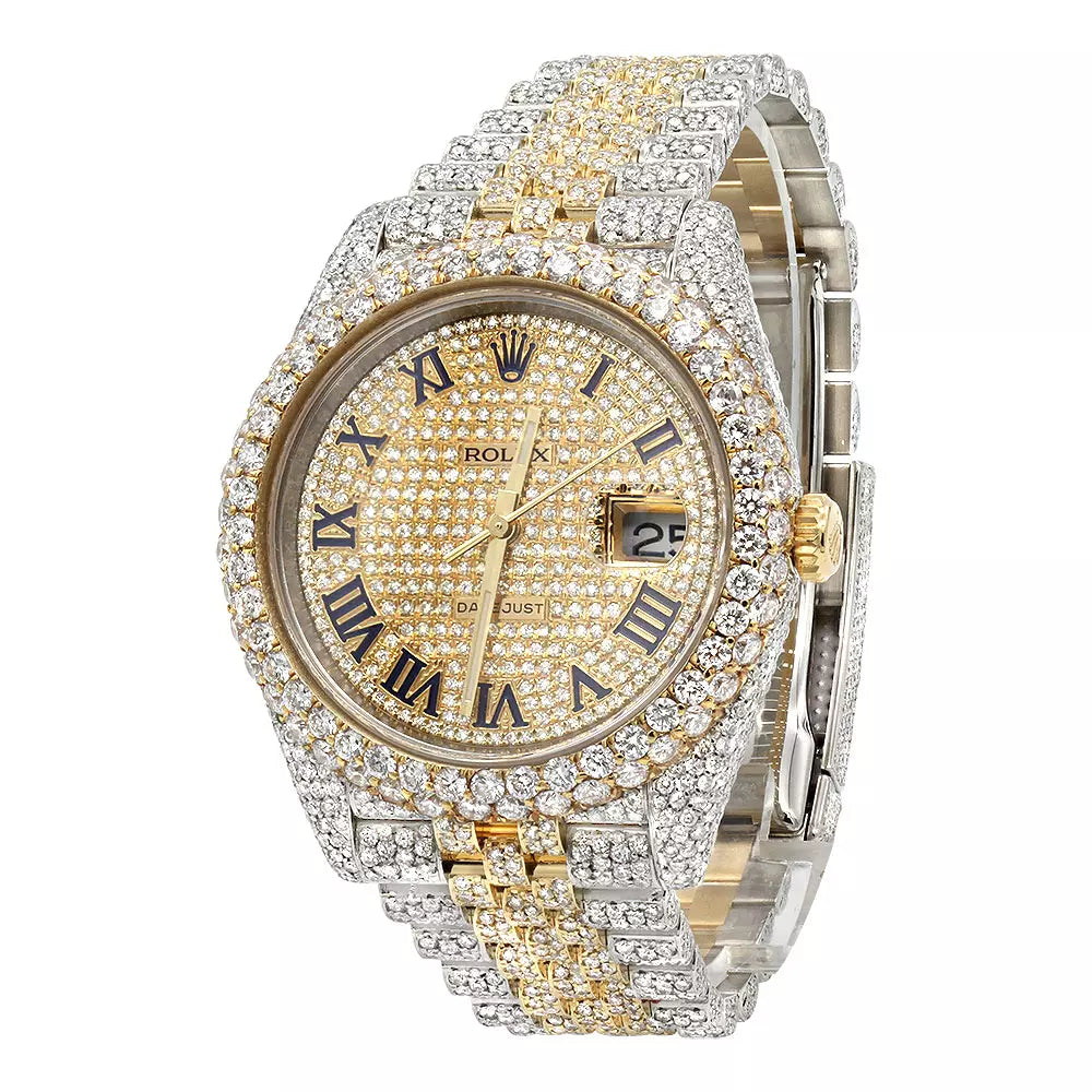 Diamond Two Tone Rolex Datejust Watch | 41MM | Gold Full Diamond Dial | 18K Gold | 20.5CT