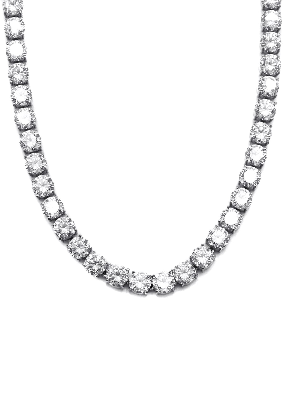 Lab Grown Diamond Tennis Chain / Necklace  - 14K White Gold