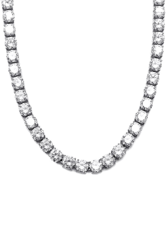 Lab Grown Diamond Tennis Chain / Necklace  - 14K White Gold