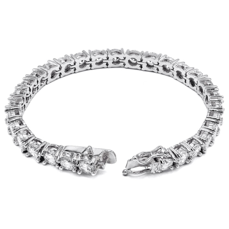 Womens Lab Grown Diamond Tennis Bracelet - 14K White Gold