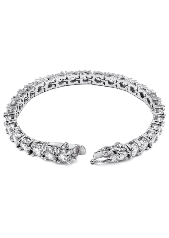 Womens Lab Grown Diamond Tennis Bracelet - 14K White Gold