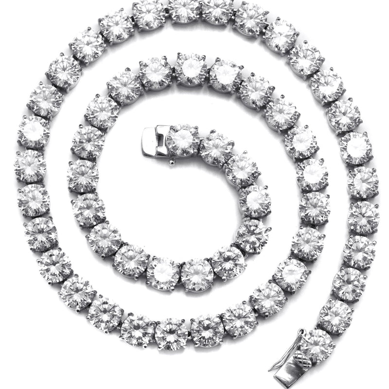Lab Grown Diamond Tennis Chain / Necklace  - 14K White Gold