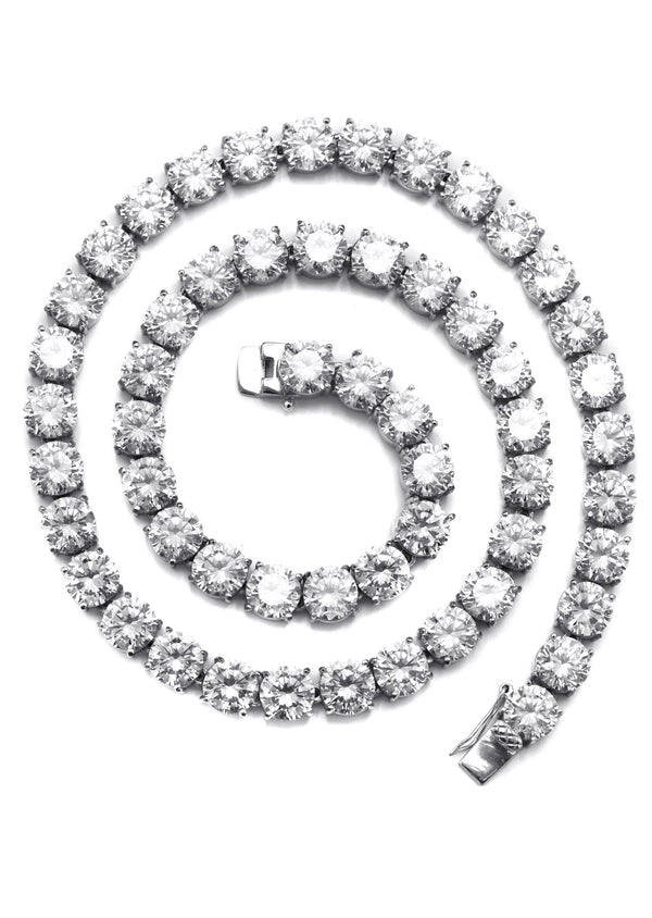 Lab Grown Diamond Tennis Chain / Necklace  - 14K White Gold