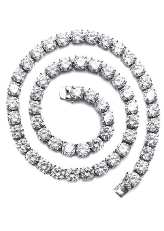 Lab Grown Diamond Tennis Chain / Necklace  - 14K White Gold