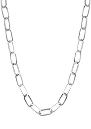 Solid Paper Clip White Gold Chain 10K & 14K