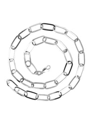 Solid Paper Clip White Gold Chain 10K & 14K