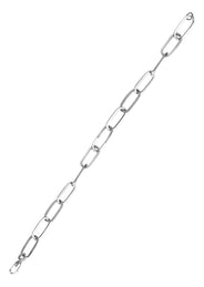 Semi Solid  Paper Clip White Gold Bracelet 10K & 14K