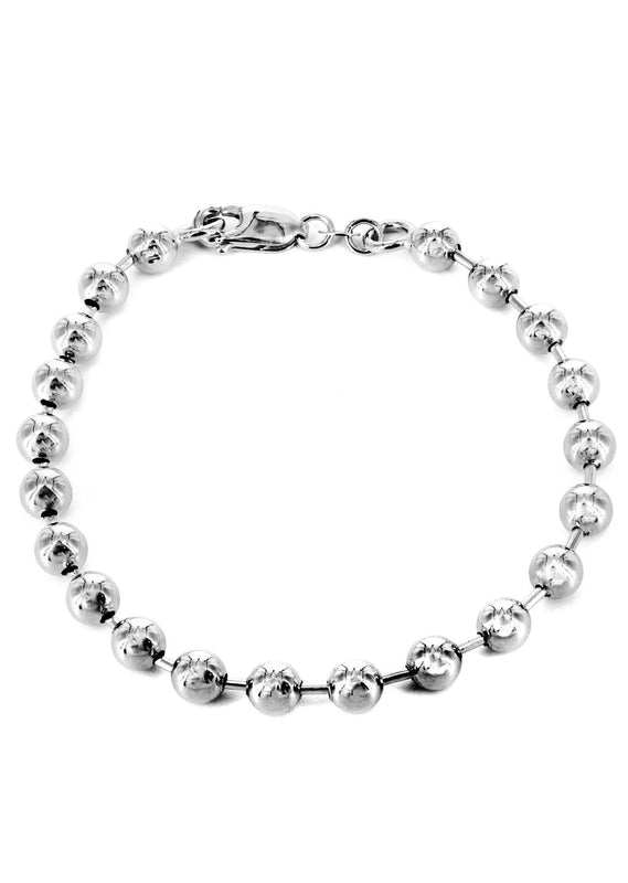 Womens Dog Tag Bracelet 10K/14K White Gold