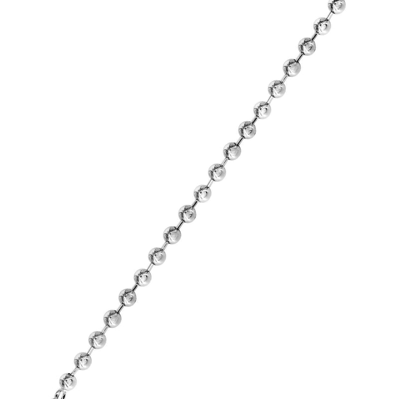 14K White Gold Bracelet Dog Tag