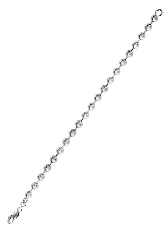 14K White Gold Bracelet Dog Tag For Women