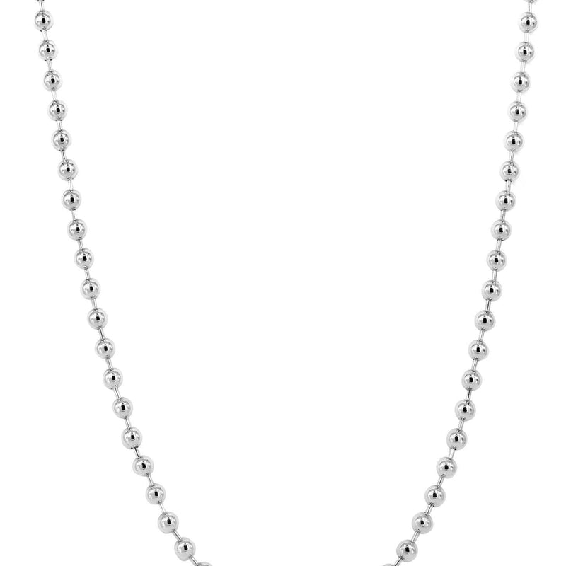 14K White Gold Chain - White Dog Tag Chain